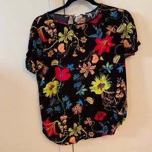 H&M Floral Short Sleeve Blouse